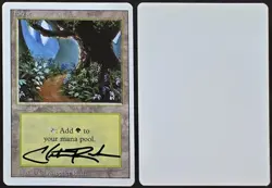 RARE SIGNED MtG Magic Christopher Rush _ Revised Artist Proof _ FOREST -C _1/100 - Image 1
