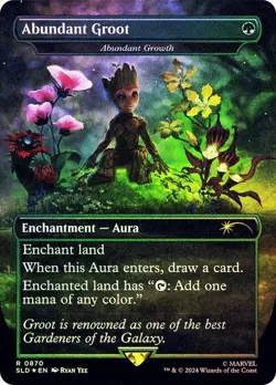 Abundant Growth "Abundant Groot" - Rainbow Foil Extended Art SLD LP MTG - Image 1