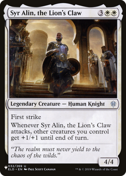 Syr Alin, the Lion's Claw (REGULAR) x1 - MTG The List PLST #ELD-32 - Image 1