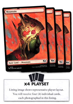 x4 Mountain (Foil) 0256 TMT [Teenage Mutant Ninja Turtles] TMNT MTG - PLAYSET 🔥 - Image 1