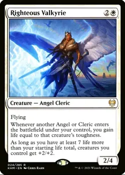 X 1 Righteous Valkyrie NM-M KHM 024 MTG Magic The Gathering - Image 1