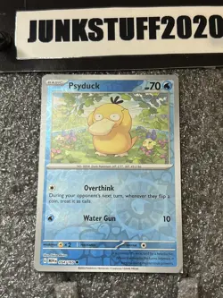 2023 Pokemon 151 Psyduck Error Misprint Square cut Reverse Holo Corner ding rare - Image 1