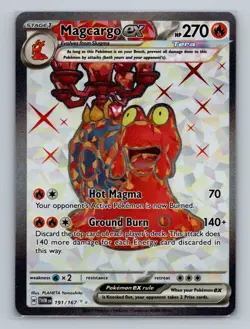 Pokemon SV06: Twilight Masquerade #191/167 Magcargo ex Holo - Image 1
