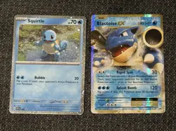 Pokemon TCG Blastoise Ex 21/108 Ultra Rare Holo & Squirtle SVP048 Promo Holo - Image 1