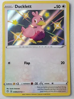 HOLO Ducklett SV095/SV122 - NM / M - SHINY VAULT Shining Fates Pokemon Card - Image 1