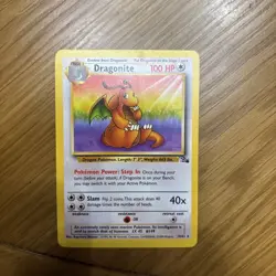 Pokemon TCG Dragonite Fossil 19/62 Non-Holo Unlimited Rare LP - Image 1