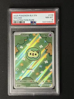 Pokemon Solosis “Booger Mew” Black Bolt EN Illustration Rare PSA 8 NM-MT - Image 1
