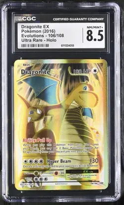 Pokemon Dragonite EX 2016 Evolutions 106/108 Ultra Rare Holo CGC 8.5 - Image 1