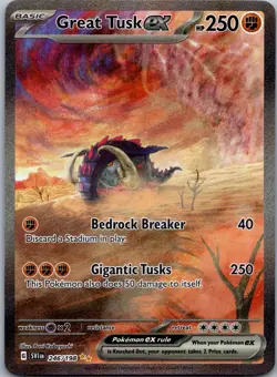 Great Tusk ex 246/198 - Scarlet & Violet Base Set SiR Pokemon TCG NM - Image 1