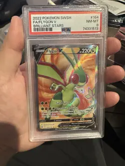 2022 POKEMON SWORD & SHIELD BRILLIANT STARS #164 FULL ART/FLYGON V PSA 8 - Image 1