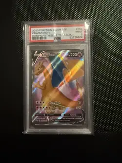 2020 Pokemon TCG PSA 9 Charizard V SWSH050 Champions Path Black Star Promo Holo - Image 1