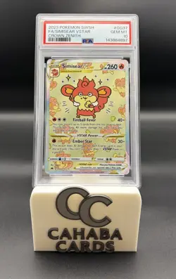 2023 Pokemon Crown Zenith Simisear VSTAR GG37/GG70 PSA10 - Image 1