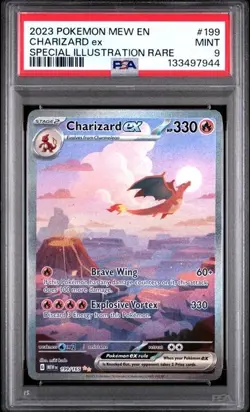 2023 POKEMON MEW EN-151 SPECIAL ILLUSTRATION RARE #199 CHARIZARD EX PSA 9 - Image 1