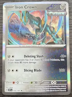 Iron Crown 132/191 Scarlet Violet Pokemon TCG Surging Sparks Holo MINT NM - Image 1