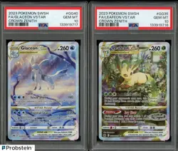 Lot of (2) PSA 10 Sequential Pokemon SWSH Crown Zenith Leafeon Glaceon VSTAR - Image 1