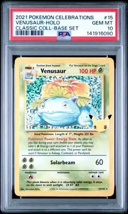 2021 POKEMON CELEBRATIONS CLASSIC COLL #15 VENUSAUR-HOLO PSA 10 - Image 1