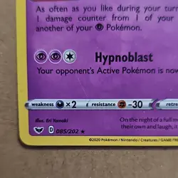 Pokemon TCG Gengar 085/202 Holo Rare Sword & Shield Swsh01 110 HP English - Image 2
