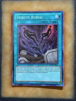 Yugioh Tribute Burial DPRP-EN010 Super Rare 1st Ed NM - Image 1