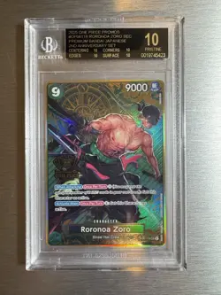 2025 ONE PIECE JAPANESE 2ND ANNIVERSARY OP06-118 RORONOA ZORO BGS 10 BLACK LABEL - Image 1