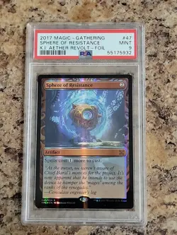 2017 MTG Kaledesh Invention AETHER REVOLT-FOIL Sphere of Resistance Mint PSA 9 - Image 1