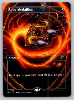 MTG Modern Horizons 3 Borderless #348 Ruby Medallion Rare Artifact - Image 1