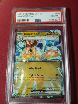 2023 Pokemon Obsidian Flames Double Rare Dragonite ex 159/197 PSA10 - Image 1