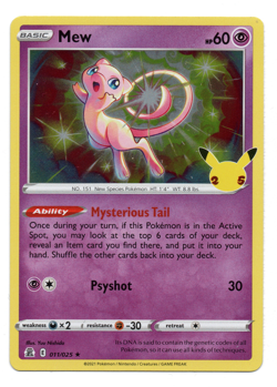 C11 Mew - Pokemon TCG - Celebrations - 011/025 - Holo Foil Rare - Mint Condition - Image 1