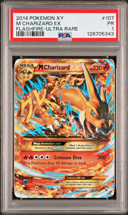 PSA 1 2014 Pokemon XY Flashfire M Mega Charizard EX 107/106 Full Art Holo Foil - Image 1
