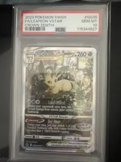 2023 Pokemon SWSH Crown Zenith Leafeon VSTAR Galarian Gallery #GG35/GG70 PSA 10 - Image 1