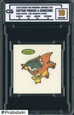2024 Daiichi Pan Pokemon Japanese Deco Sticker Captain Pikachu & Charizard CG 10 - Image 1