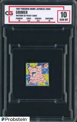 1997 Pokemon Anime Japanese GB Pocket Cards #088 Grimer CG 10 GEM MINT - Image 1