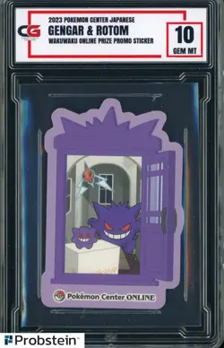 2023 Pokemon Center Online Japanese Stickers Gengar & Rotom CG 10 GEM MINT - Image 1