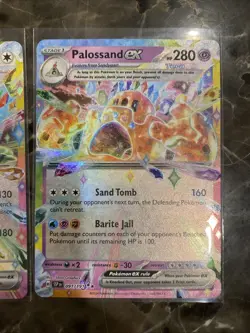 Pokemon TCG Cyclizar EX and Palossand EX Surging Sparks Ultra Rare Cards - Image 2