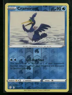 Cramorant 028/072 Uncommon Shining Fates Pokemon Reverse Holo Near Mint - Image 1