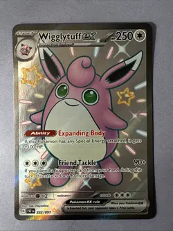 Wigglytuff EX Pokemon Paldean Fates Card TCG 222/091 Full Art Shiny Ultra Rare - Image 1