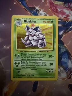 Pokemon TCG Base Set Nidoking Holo Rare Card 11/102 1999 Unlimited MP - Image 1