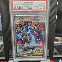 2025 POKEMON MEP EN-ME BLACK STAR PROMO #023 MEGA CHARIZARD X ex UPC PSA 10 - Image 1