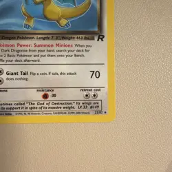 Dark Dragonite 22/82 Team Rocket LP Rare Pokemon TCG Non Holo - Image 3