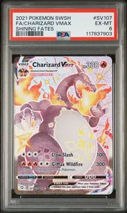 POKEMON CHARIZARD VMAX 2021 SWORD & SHIELD SHINING FATES #SV107 FA PSA 6 - Image 1