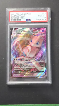 PSA 10 Mew Vmax 114/264 Fusion Strike Ultra Rare Pokemon 2021 - Image 1