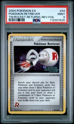 2004 POKEMON EX TEAM ROCKET RETURNS #84 POKEMON RETRIEVER-REVERSE FOIL PSA 9 - Image 1