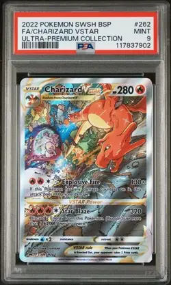 POKEMON CHARIZARD VSTAR 2022 SWSH BSP ULTRA PREMIUM COLL. #262 FA PSA 9 - Image 1