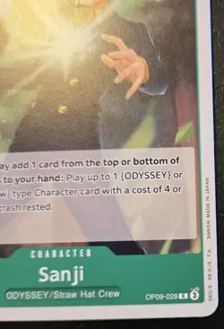 Sanji OP09-028 Common Emperors In The New World One Piece Card Game - Image 5