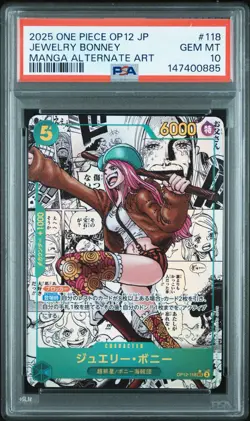 2025 ONE PIECE JAPANESE MANGA ALTERNATE ART OP12-118 JEWELRY BONNEY PSA 10 - Image 1