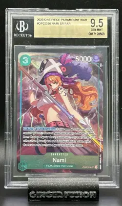 One Piece 2023 Paramount War #OP02036 Nami SR PAR BGS 9.5 - Image 1