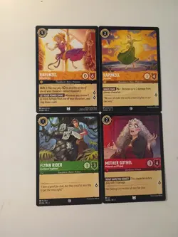 Lorcana Disney Tangled Rapunzel 4 Regular Cards - Image 1