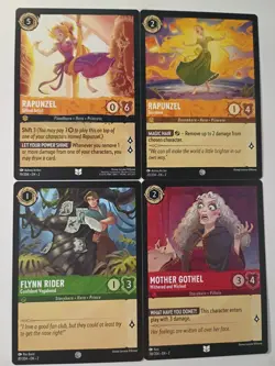 Lorcana Disney Tangled Rapunzel 4 Regular Cards - Image 2