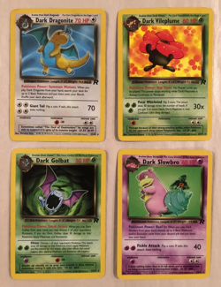 1995-2000 Pokemon 4 "dark" card lot, Dark Dragonite 22/82, 30/82, 24/82, 29/82 - Image 1