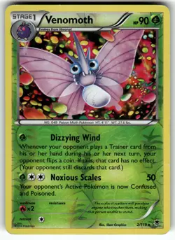 Venomoth 2/119 XY - Phantom Forces LP Pokemon Card TCG - Image 1