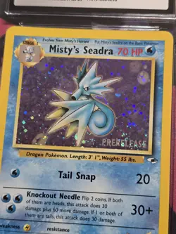 CGC 9 MINT Misty's Seadra 2000 Gym Heroes 9/132 Prerelease Holo Pokemon Card - Image 2